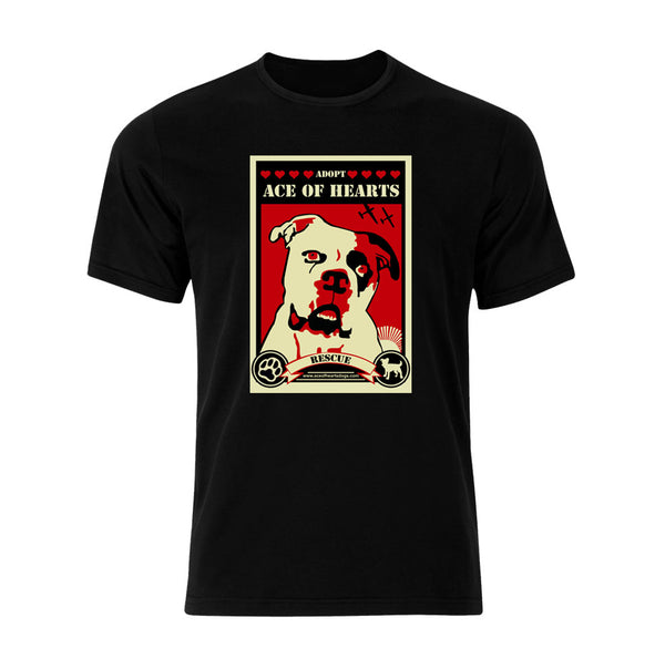 Ace Of Hearts Dog Rescue by Shepard Fairey Logo T-Shirt